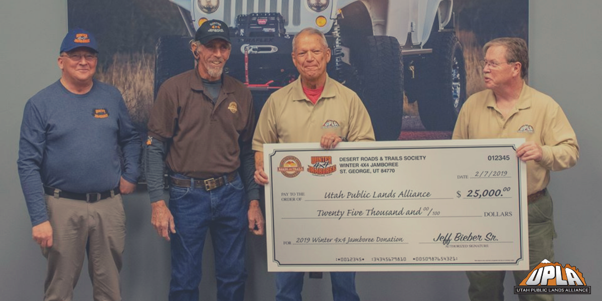 Utah Public Lands Alliance 2019 Donation From Winter 4X4 Jamboree