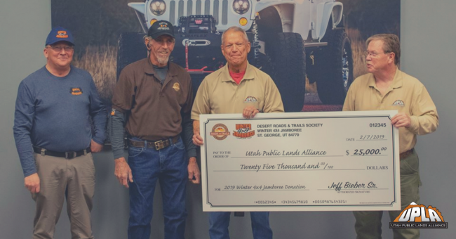 Utah Public Lands Alliance 2019 Donation From Winter 4X4 Jamboree